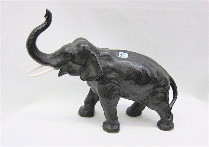 BRONZED SPELTER ELEPHANT