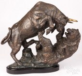 BRONZED SPELTER SCULPTURE OF B