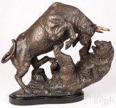 BRONZED SPELTER SCULPTURE OF B