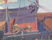 BROOKLYN DOCKS PAINTING 1915 P