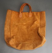BROOKSTONE BROWN SUEDE HANDBAG