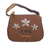 BROWN DUFFEL PURSE WITH SEALSK
