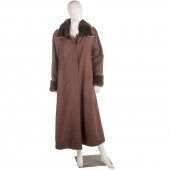 BROWN GABARDINE & MINK-LINED F