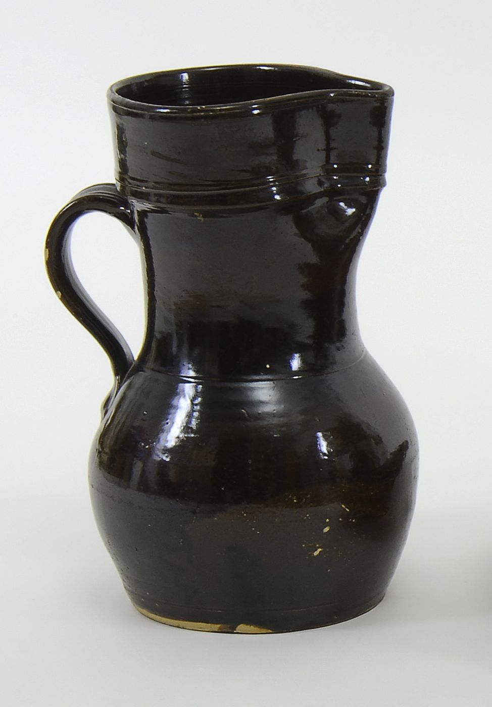 BROWN GLAZED STONEWARE SERVING