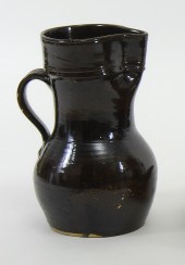 BROWN GLAZED STONEWARE SERVING