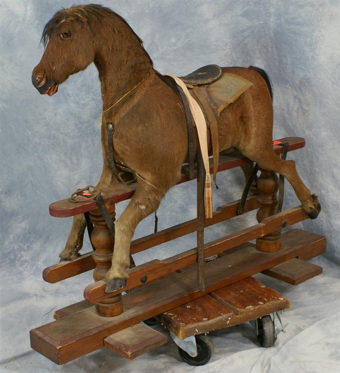 Brown horsehide covered gliding
