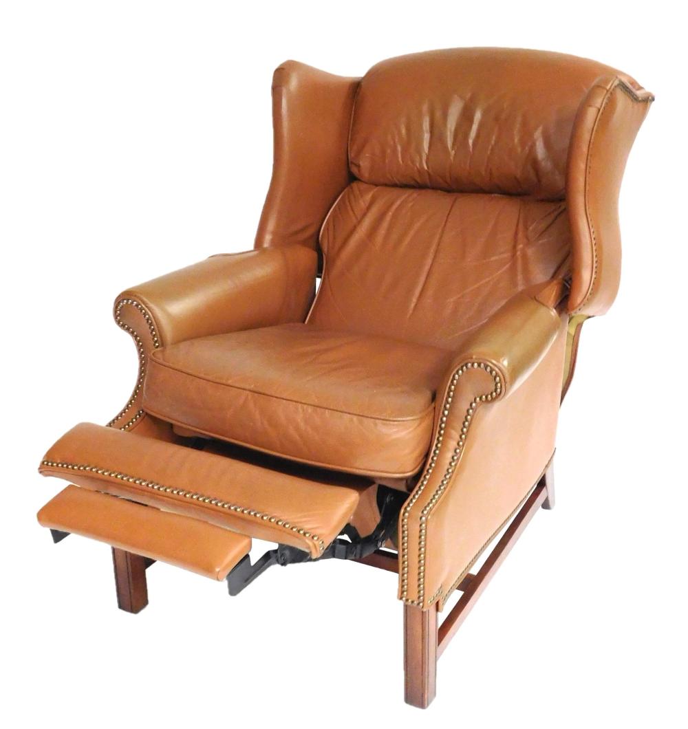 BROWN LEATHER BARCALOUNGER