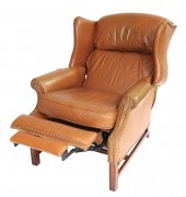 BROWN LEATHER BARCALOUNGER REC