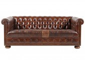BROWN LEATHER CHESTERFIELD SOF