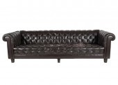 BROWN LEATHER CHESTERFIELD SOF