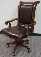 BROWN LEATHER NAIL STUDDED UPH