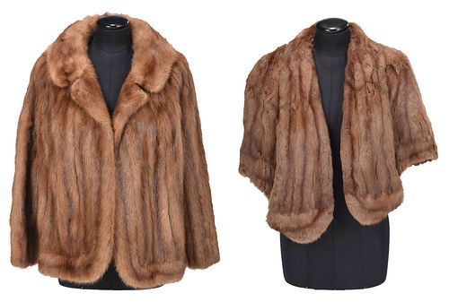 BROWN MINK CAPELET AND JACKETmid