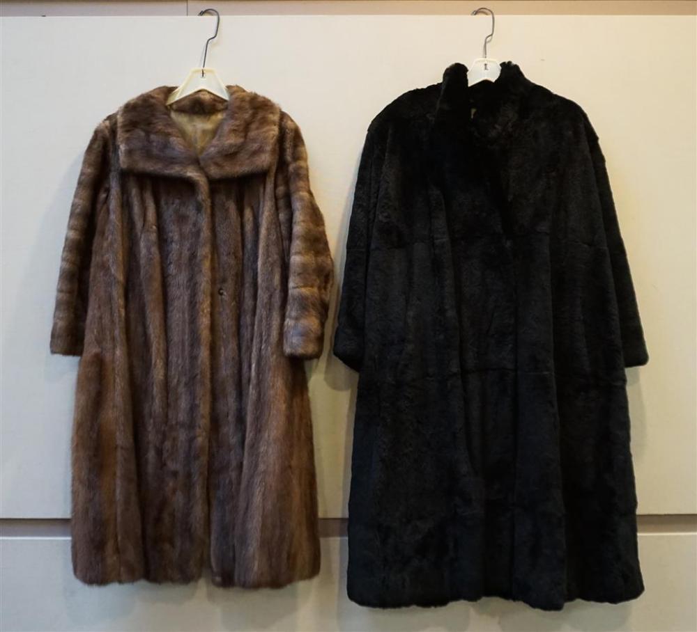 BROWN MINK COAT AND BLACK