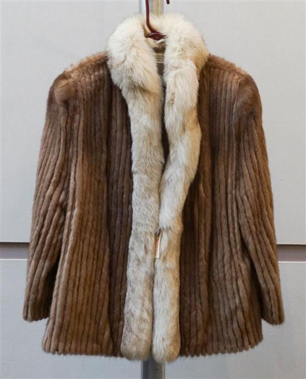 BROWN MINK COAT WITH A FUR