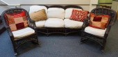 BROWN PAINTED FAUX WICKER FIVE
