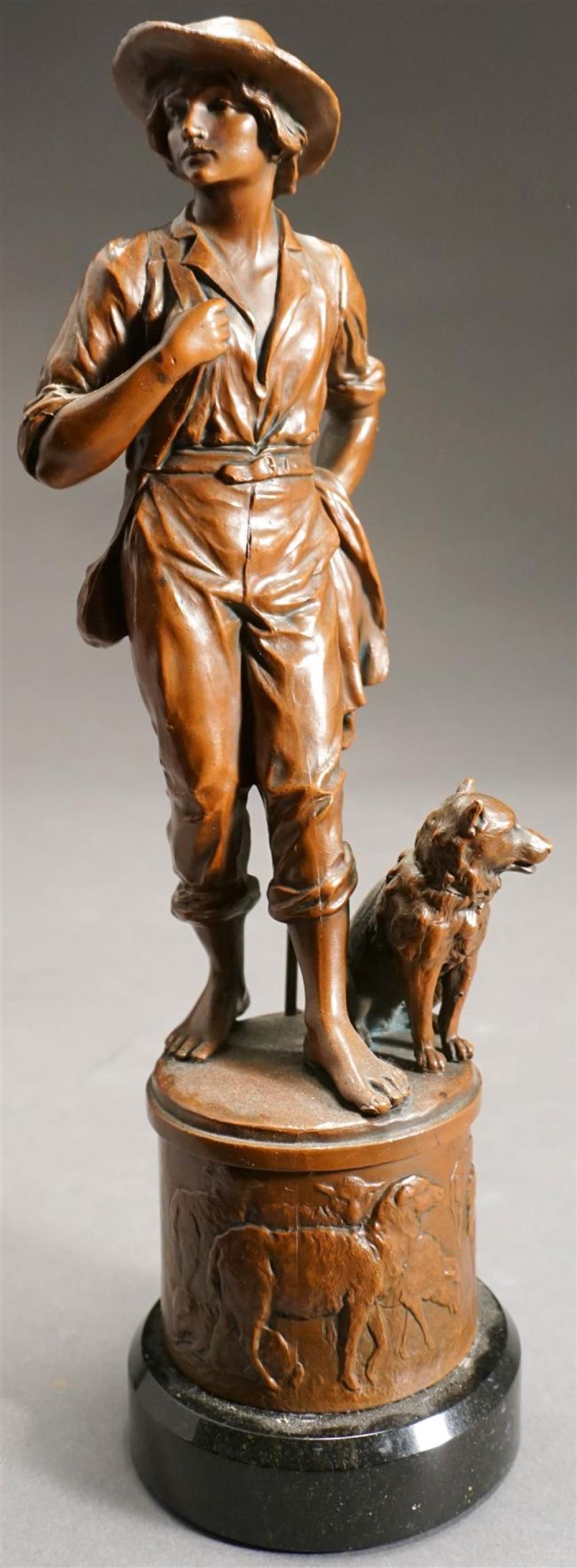 BROWN PAINTED METAL FIGURE OF A