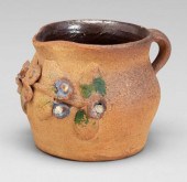 Brown Pottery pitcher, applied