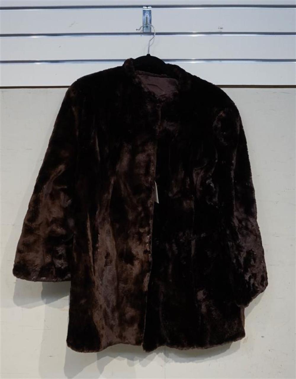 BROWN SEAL FUR COAT; FRIEDEL