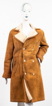 BROWN SUEDE SHEARLING COAT Bro