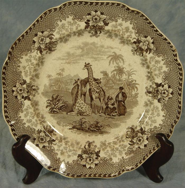 Brown transfer Staffordshire plate,