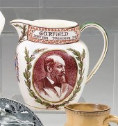     	Brown transferware and po