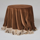 BROWN VELVET FRINGED TABLECLOT