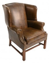 BROWN VINYL WING CHAIRBrown Vi