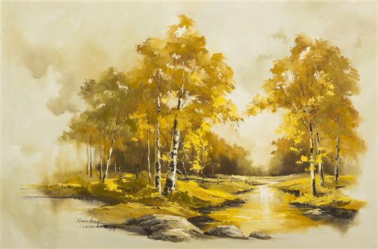 * Brownburgh Autumn Trees oil on