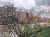 BROWNE George Elmer. Oil on Pa