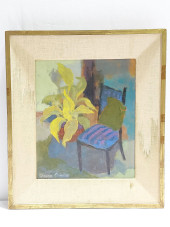 BRUCE CURRIE "BLUE CHAIR" OIL