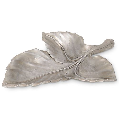 BRUCE FOX PEWTER LEAF CENTERPEICE
