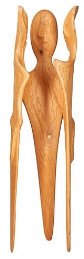 BRUCE PEEBLES TALL WOOD SCULPT