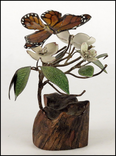 BRUMM ENAMEL AND WOOD SCULPTURE.