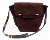 BRUNO MAGLI BROWN VELVET HANDB