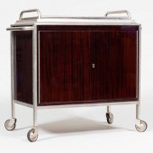 BRUSHED METAL AND MAHOGANY LIN