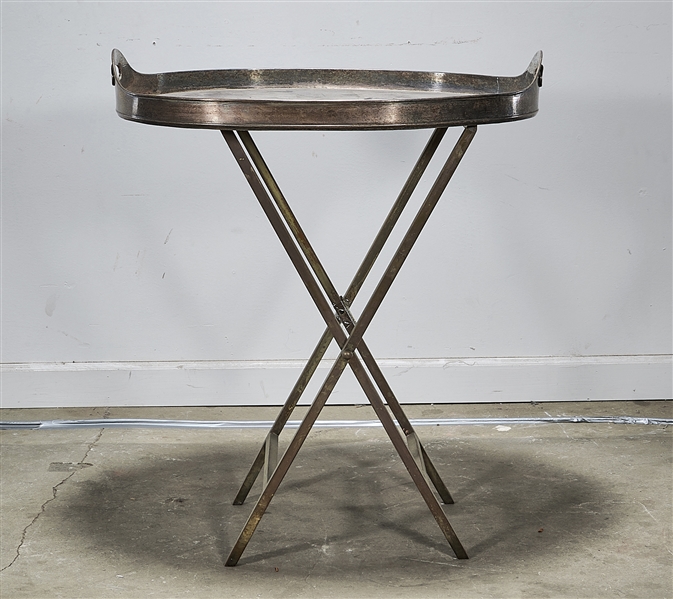 Brushed metal butler's tray with
