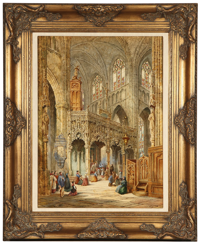 Brussels Cathedral Interior Scene