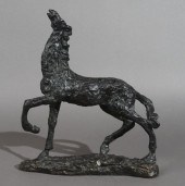 BRUTALIST BRONZE FIGURE OF A H