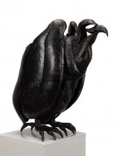 BRUTALIST IRON SCULPTURE OF A