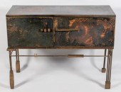 BRUTALIST IRON SIDE CABINET, C