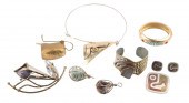 Brutalist jewelry grouping to