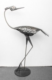 BRUTALIST LARGE METAL CRANE SC