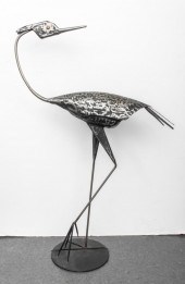 BRUTALIST LARGE METAL CRANE SC