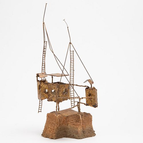 BRUTALIST METAL SCULPTUREA handmade