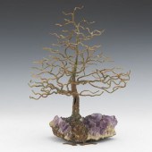 BRUTALIST METAL TREE ON AMETHY