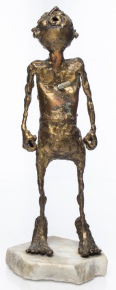 BRUTALIST MODERN BRONZE FIGURA