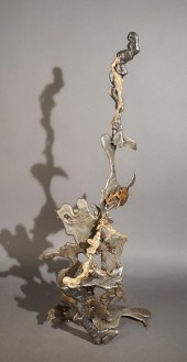 BRUTALIST PAINTED METAL ABSTRA