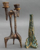 BRUTALIST PATINATED METAL CAND