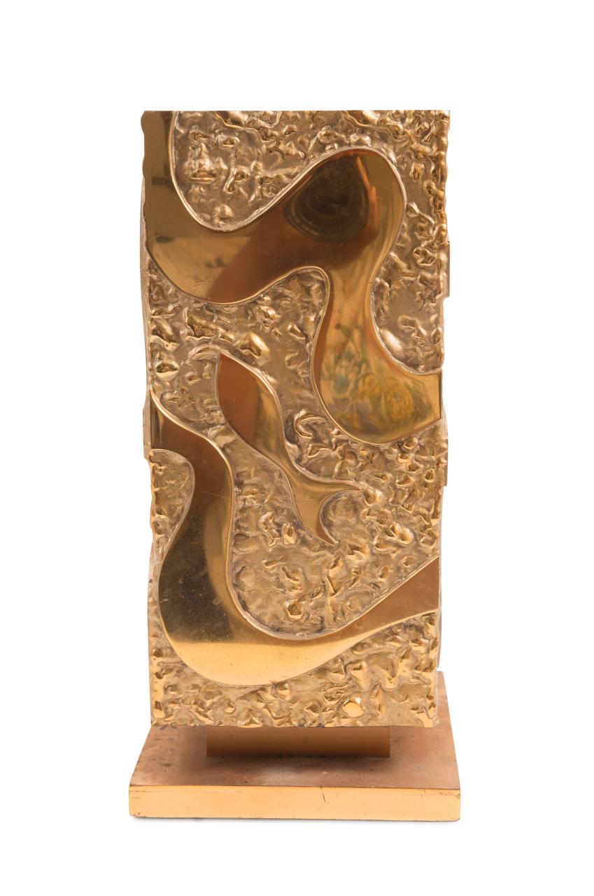 BRUTALIST SQUARE GILT BRONZE FISH