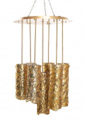 BRUTALIST STYLE BRASS & GLASS